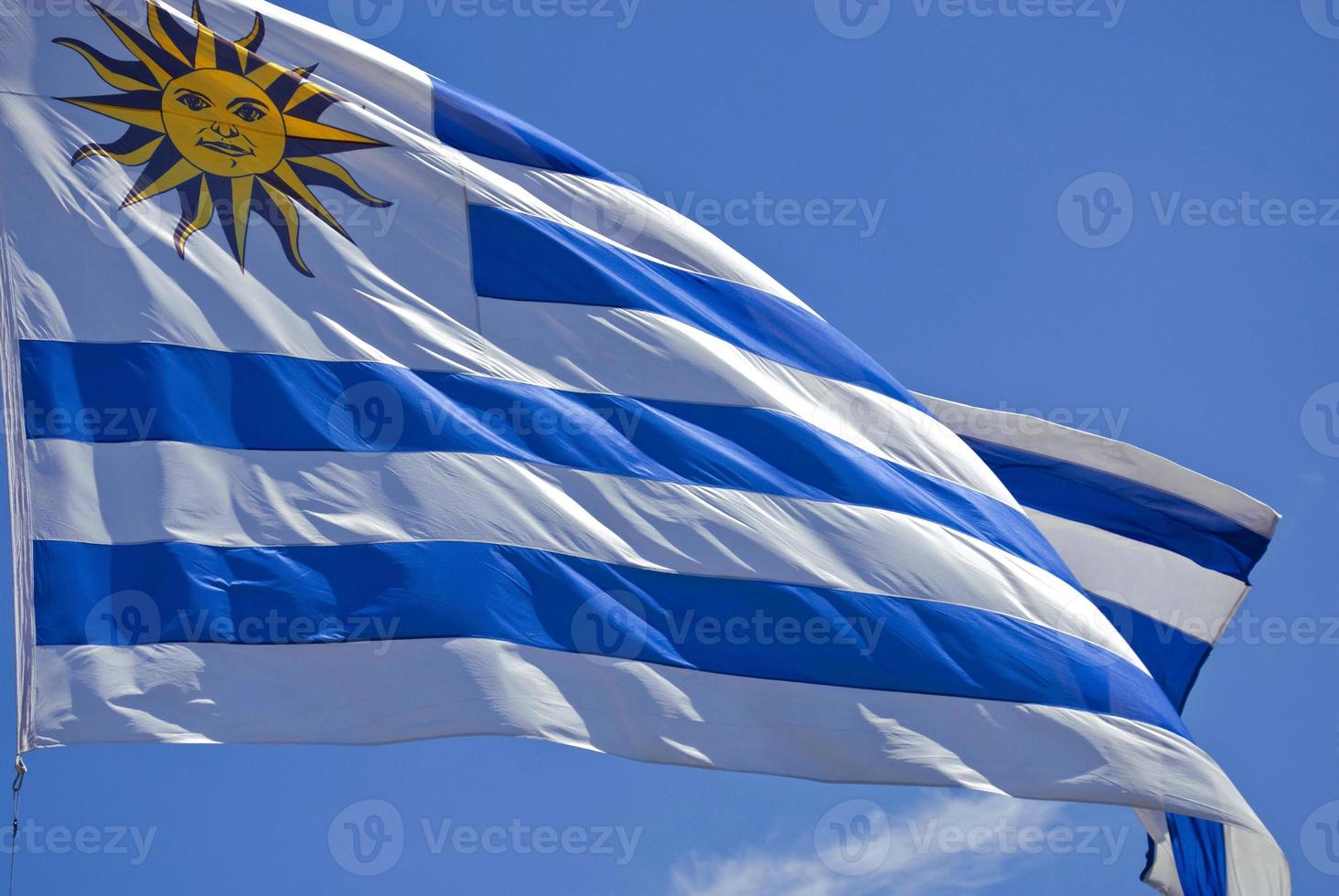 uruguay flagga på nära håll foto