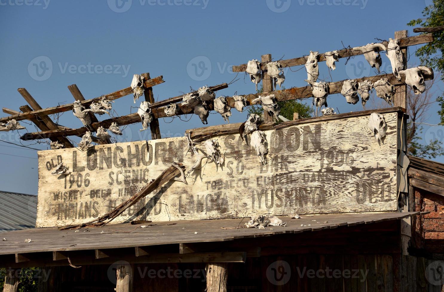 salong i en spökstad i natursköna South dakota foto