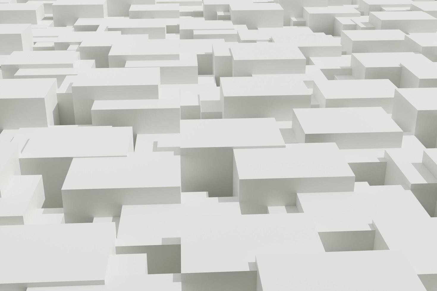 3D-rendering geometriska block på vit bakgrund foto