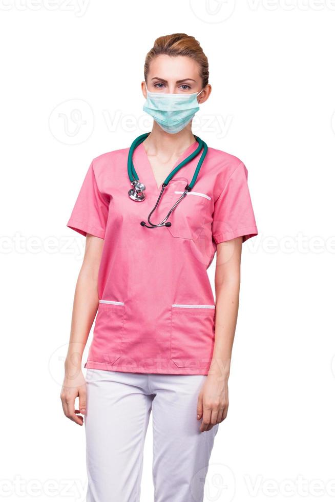 läkare med medicinskt munskydd foto