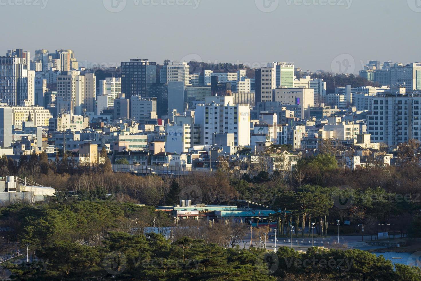 lägenhetslandskap i mapo-gu, seoul, korea foto