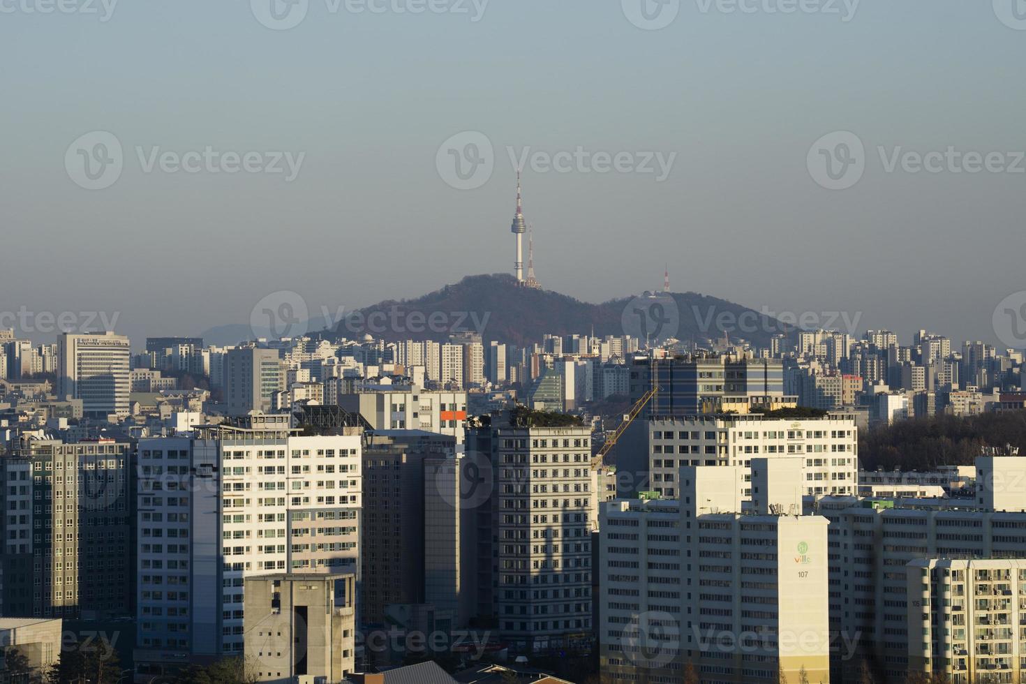 lägenhetslandskap i mapo-gu, seoul, korea foto