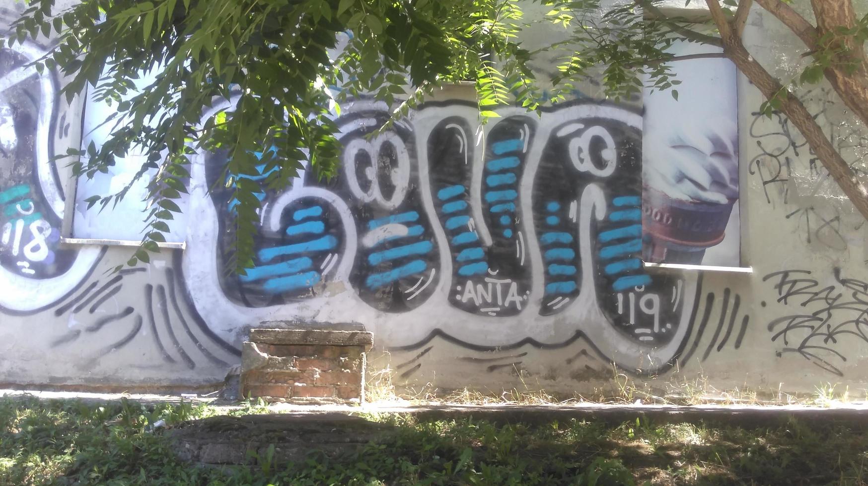 grafitti på väggar- Belgrad, 15.7. 2022 foto