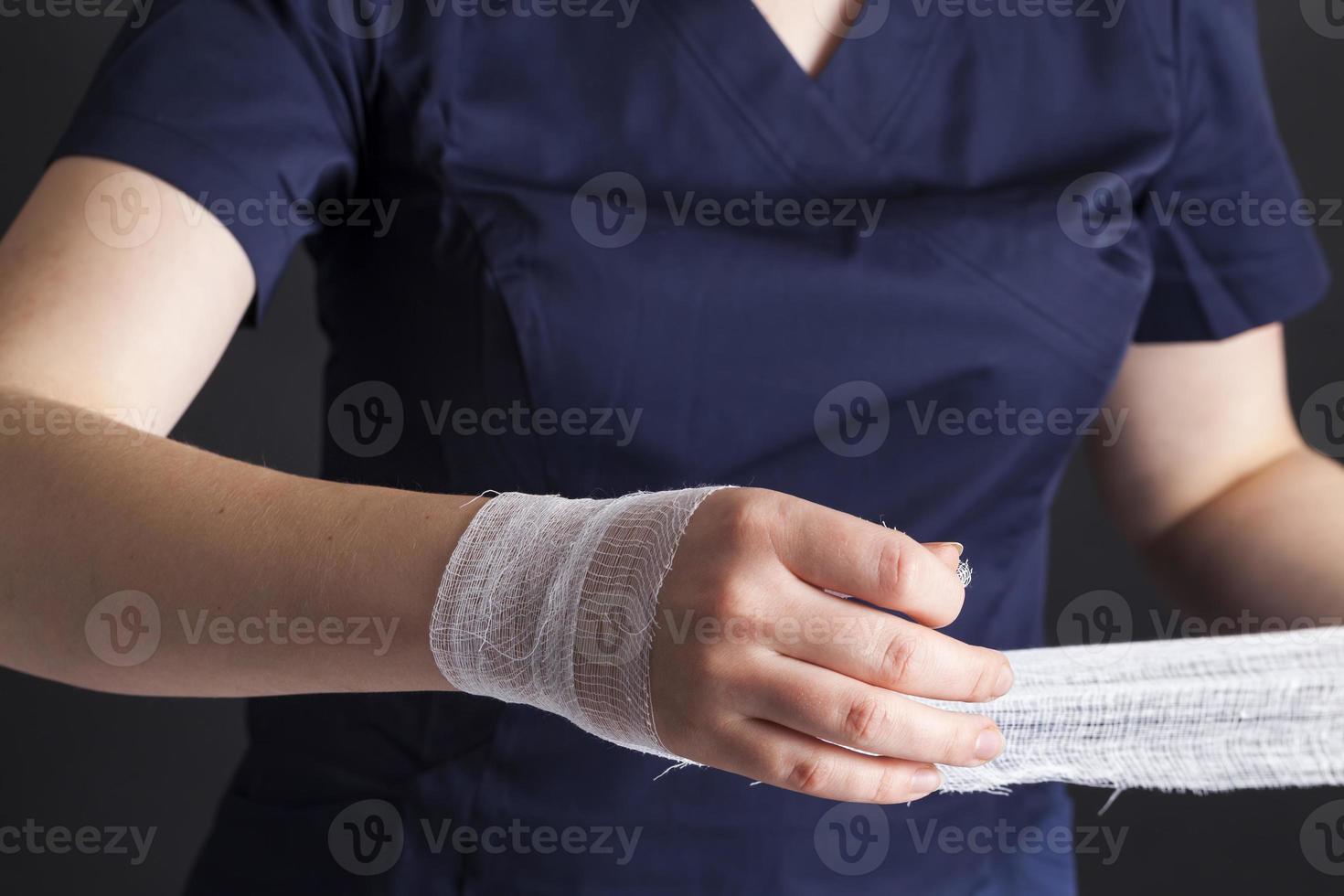 medicinsk vitt bandage foto