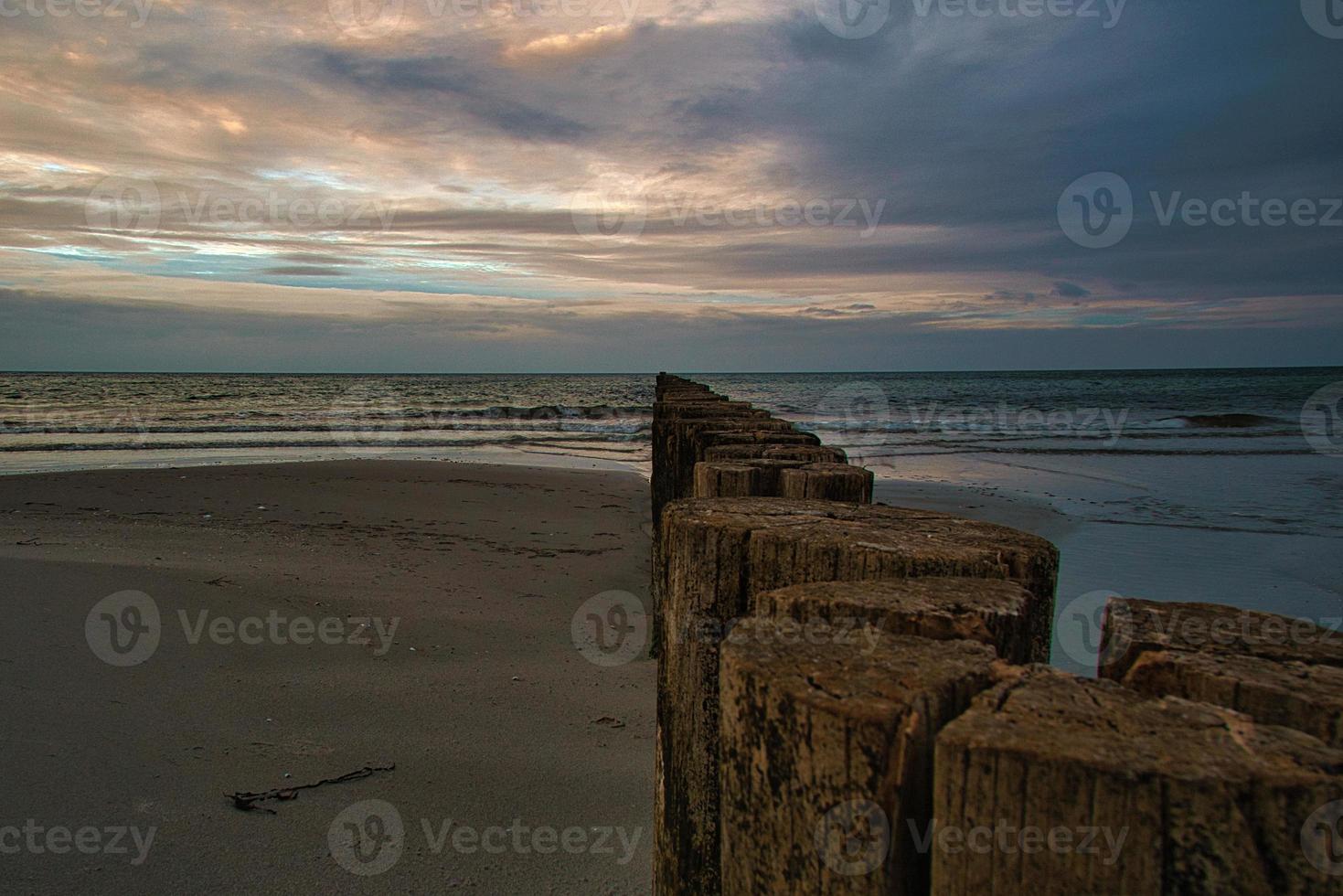 groynes sticker ut i havet. taget i zingst på darss. foto