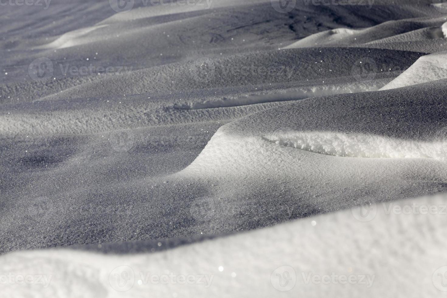 djupa snödrivor, närbild foto