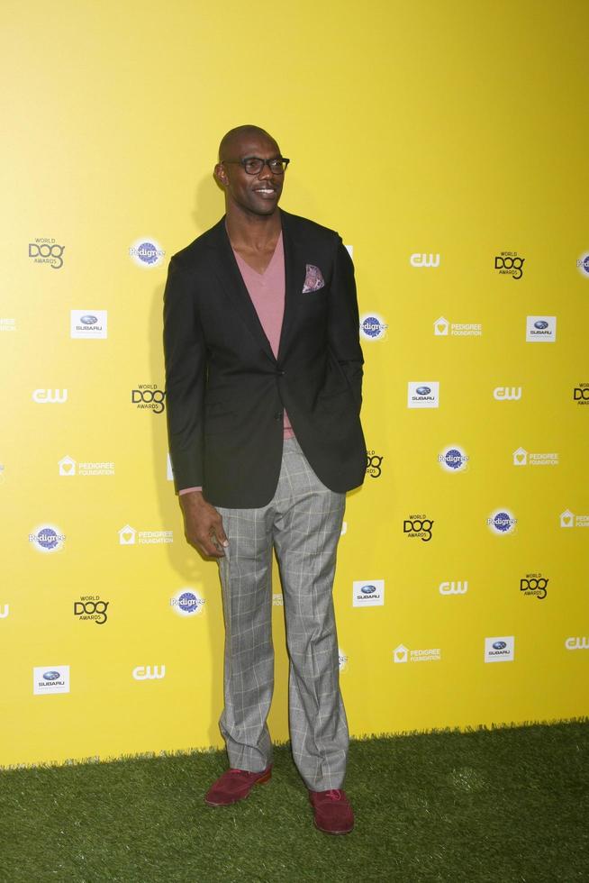 los angeles, 10 januari - terrell owens på cw-nätverket delar ut världshundsutmärkelser vid en barkerhanger den 10 januari 2015 i santa monica, ca. foto