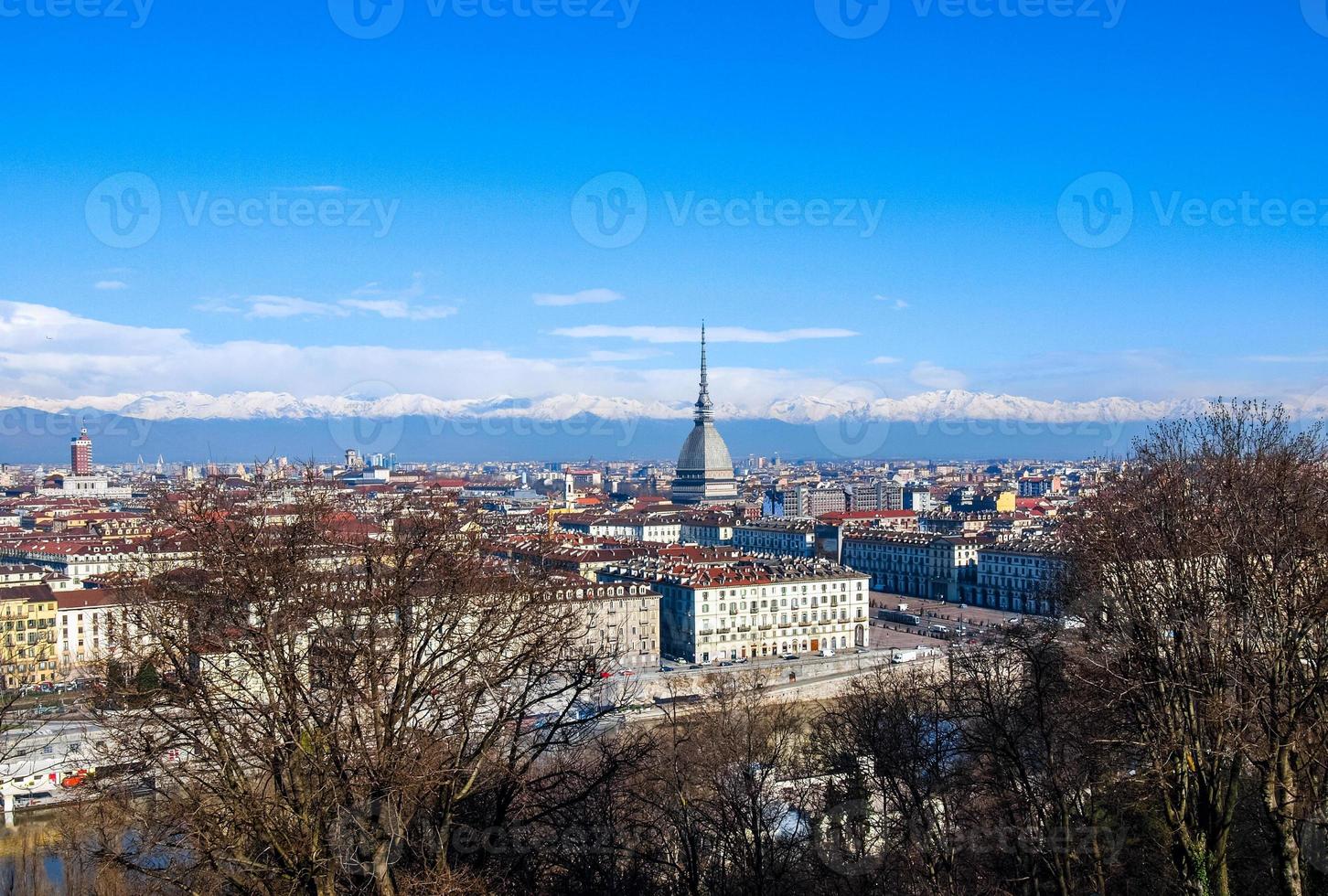 hdr flygfoto över turin foto