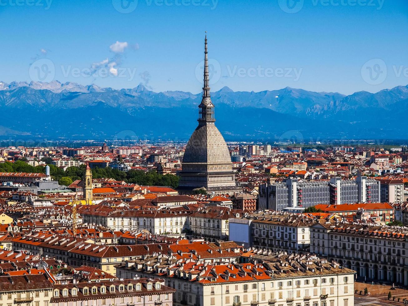 hdr flygfoto över turin foto