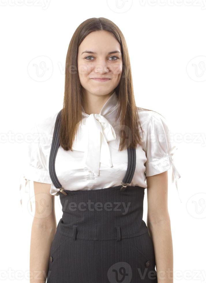 affärskvinna i svartvit kostym foto