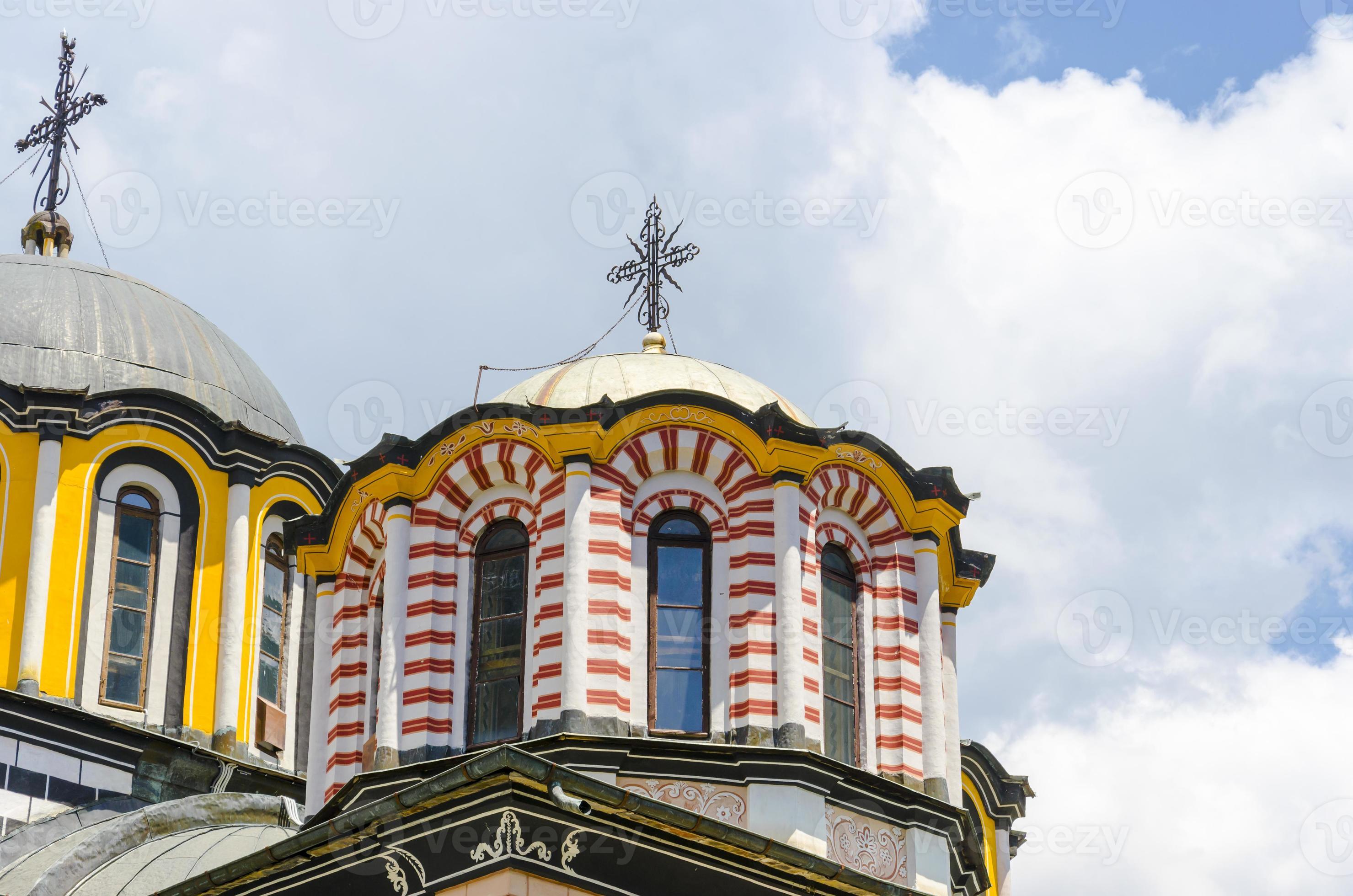 detaljer om kyrkakupolen i Rila, Bulgarien, unesco-webbplatsen foto