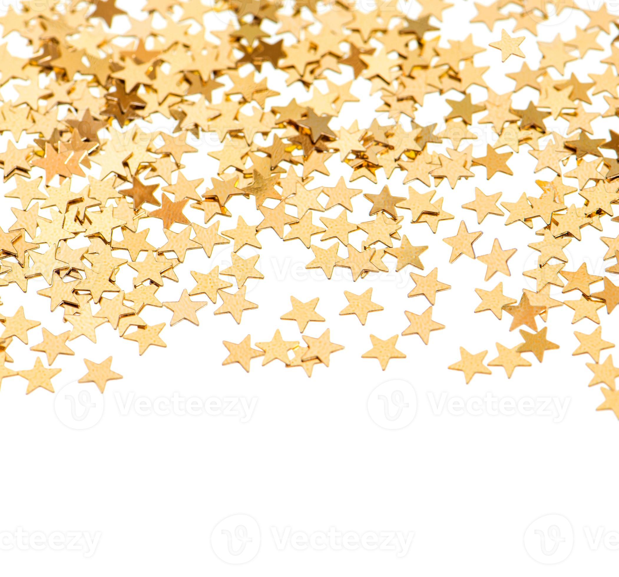 bakgrund från gyllene konfetti i stjärnform foto