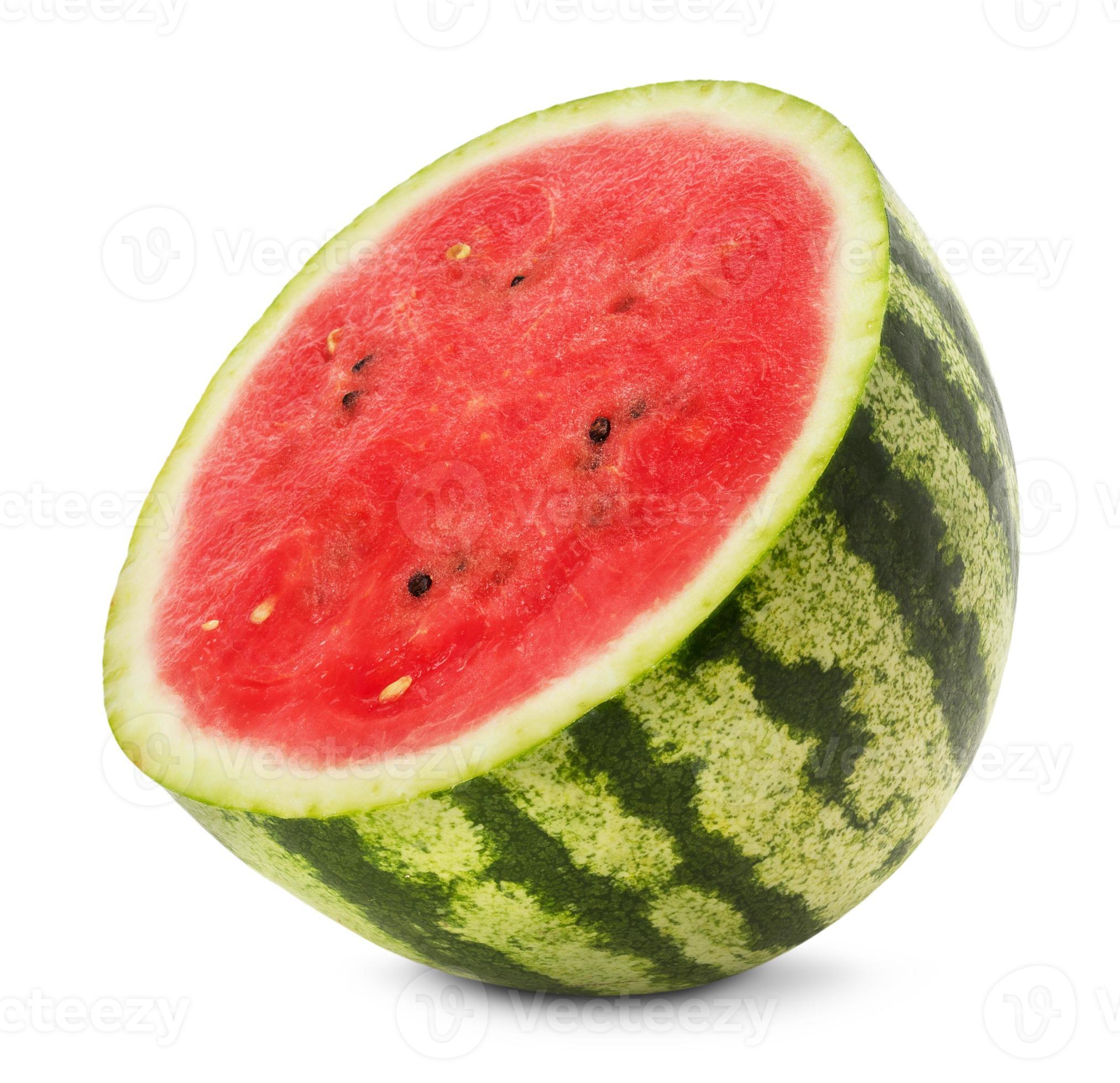 hälften av vattenmelon isolerad på den vita bakgrunden foto