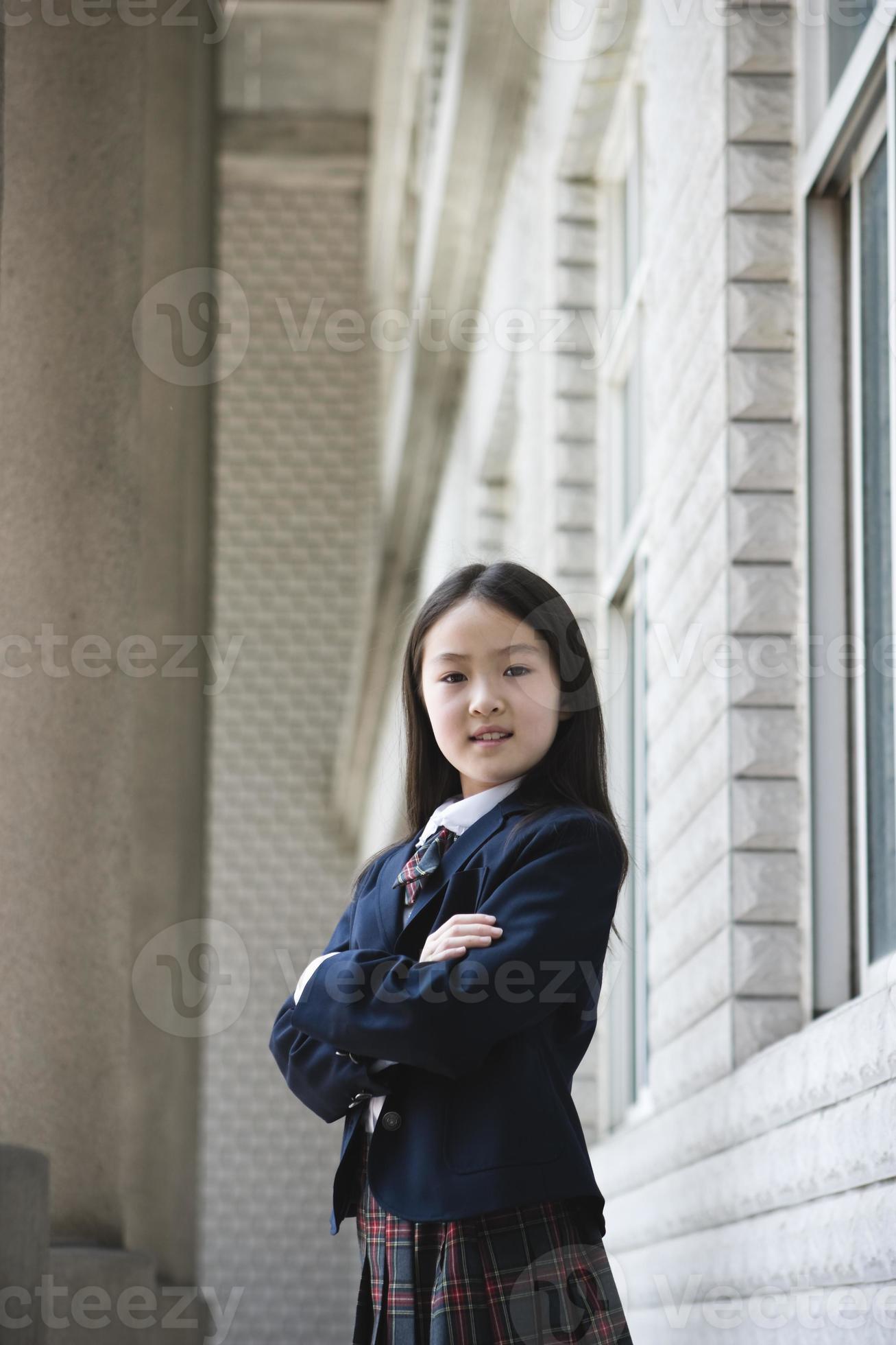 asiatisk skolflicka foto