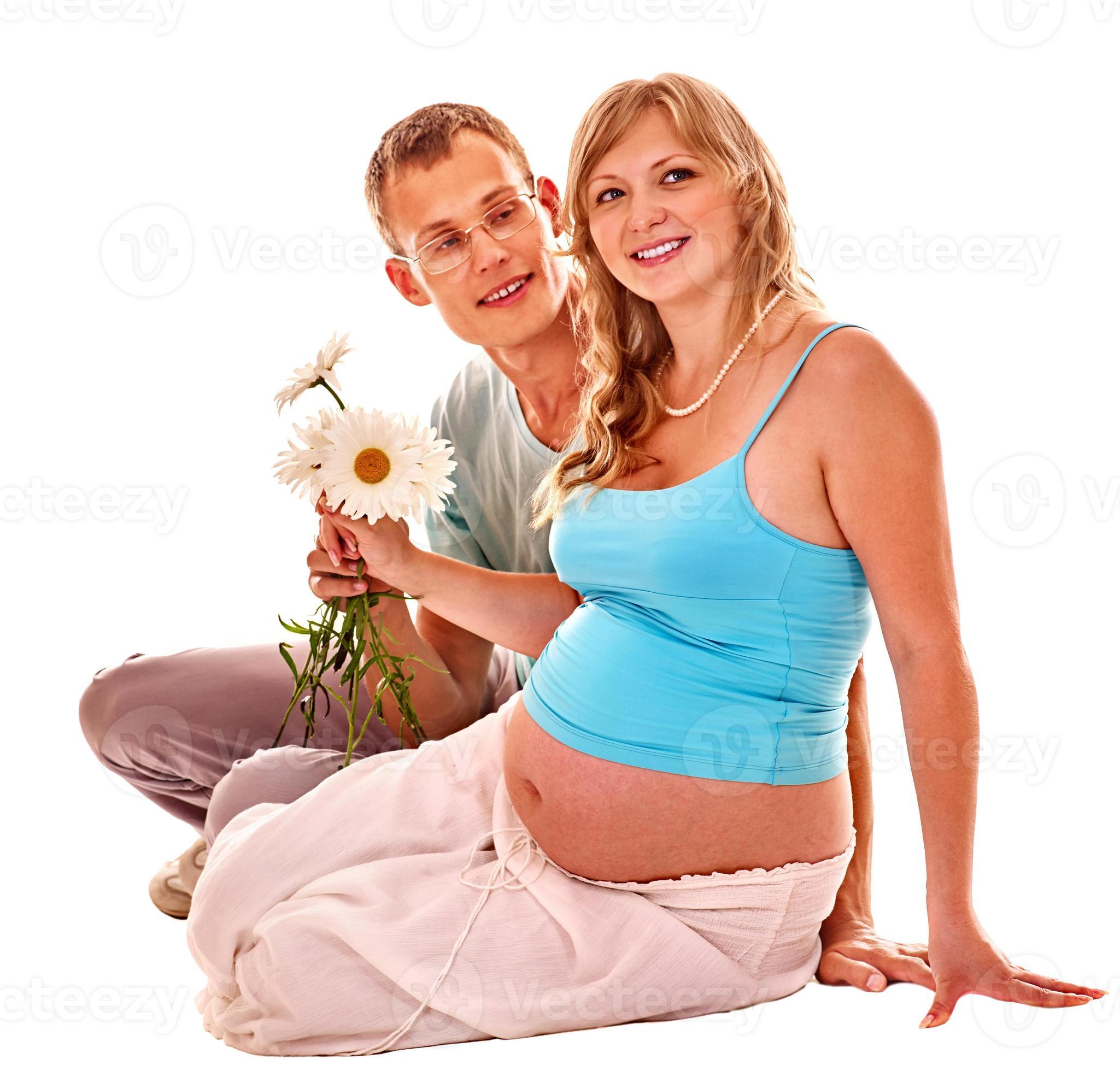 gravid kvinna med make foto