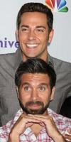 los angeles, 1 aug - zach levi, joshua gomez anländer till nbc tca summer 2011 party på sls hotel den 1 augusti 2011 i los angeles, ca foto