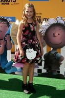 los angeles, 1 nov - hadley belle miller på the peanuts-filmen los angeles premiär på byteatern den 1 november 2015 i Westwood, ca. foto