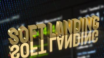 mjuklandning guld text på affärsbakgrund 3d-rendering foto