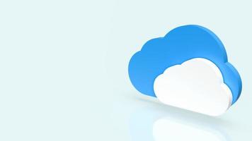 molnet på blå bakgrund för det eller teknik koncept 3d-rendering foto