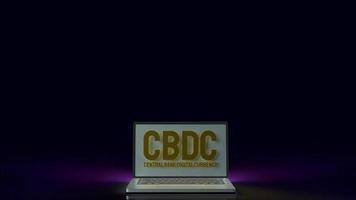 cddc eller centralbank digital valuta guld text på anteckningsbok för affärsidé 3d-rendering foto