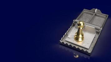 guld schack på fälla för affärsidé 3d-rendering foto