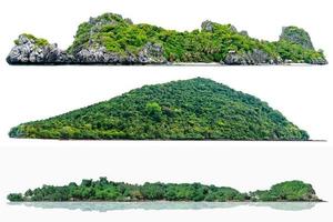 samling av vacker ö isolerad på vit bakgrund foto
