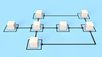träkuberna på diagram blå bakgrund för affärsidé 3d-rendering foto