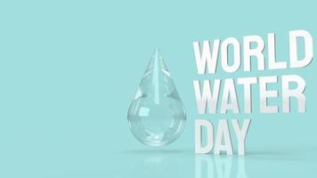 vattendroppen för världsvattendagen för semesterinnehåll 3d-rendering. foto