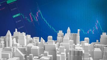 den vita byggnaden och diagram affärsbild 3D-rendering foto