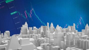 den vita byggnaden och diagram affärsbild 3D-rendering foto