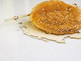 honungskaka med honung. foto
