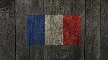 Frankrikes flagga. Frankrike flagga på en träskiva foto