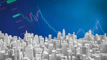 den vita byggnaden och diagram affärsbild 3D-rendering foto