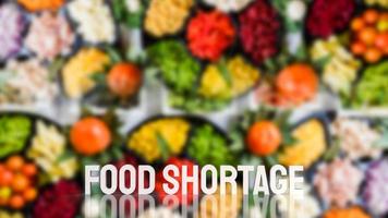 matbristen vit text på mat bakgrund 3d-rendering foto