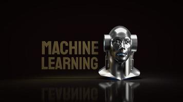 robothuvudet för vetenskap och teknik eller maskininlärningsinnehåll 3d-rendering foto