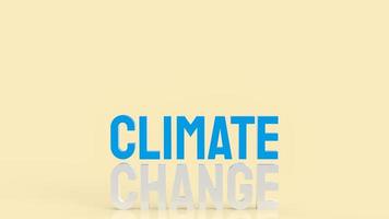 ordet klimatförändring för global uppvärmning eller ekologiskt koncept 3d-rendering foto
