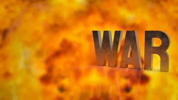 kriget metall text på brand bomb bakgrund 3D-rendering foto