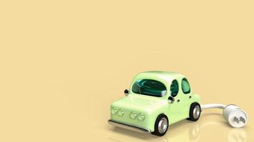 bilen och den elektriska kontakten för eko- eller bilsystem 3d-rendering foto