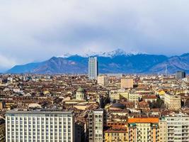 hdr flygfoto över turin foto