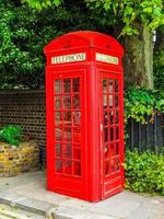 hdr röd telefonbox i london foto