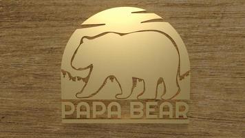 pappabjörnen för fars dag semester koncept 3d-rendering foto