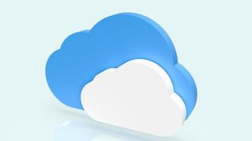 molnet på blå bakgrund för det eller teknik koncept 3d-rendering foto