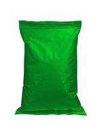 grön förpackning för mat, chips, kex, godis, mockup för din design och reklam, en tom förpackningsform foto