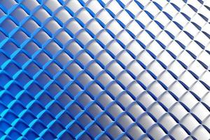 3d-rendering. blått mönster av kuber av olika former. minimalistiskt mönster av enkla former. ljus kreativ symmetrisk textur foto