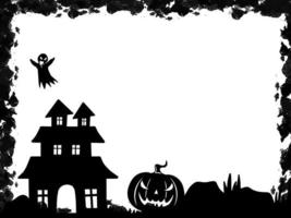 halloween siluett svart och vit bild illustration foto