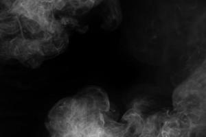 abstrakt vit rök animerad på en svart bakgrund foto