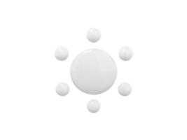 vit mono färg tecknad sol på en vit solid bakgrund. minimalistiskt designobjekt. 3D-rendering ikon ui ux gränssnittselement. foto