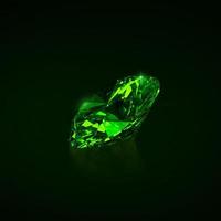 grön bländande diamant på svart bakgrund. 3d rendering foto