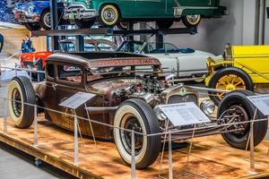 sinsheim, tyskland - maj 2022 brun ford modell a coupe skoty chops 23 foto