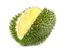 durian frukt isolerad på vit bakgrund, thailändsk frukt foto